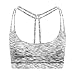 QUEENIEKE Women's Light Support Double-T Back Wirefree Pad Yoga Sports Bra Size M Color Light Grey Space Dye