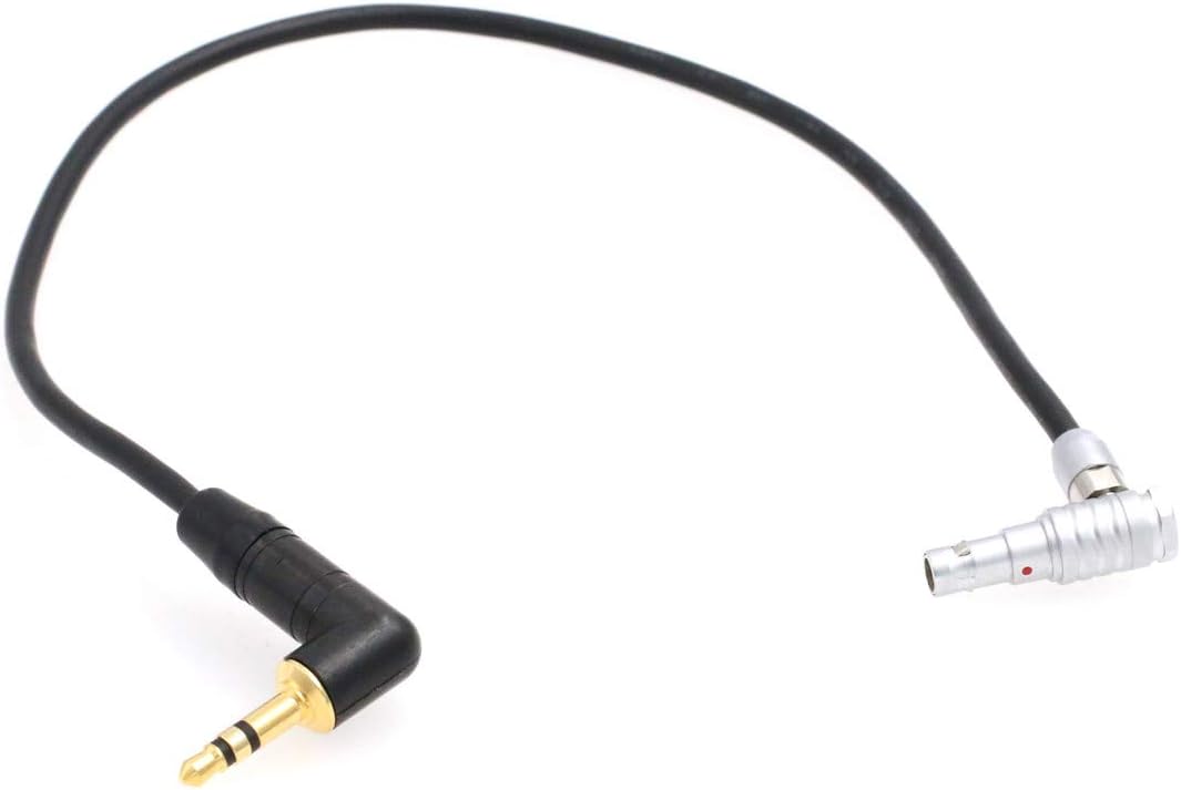 HangTon Audio Input Cable for ARRI Alexa Mini Z CAM E2 V-Raptor Camera Right Angle 3.5mm 1/8'' TRS to 00B 5 Pin 30cm - Image 3