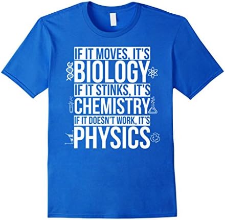 Men's If It Moves It's Biology Gift T-Shirt 3XL Royal Blue
