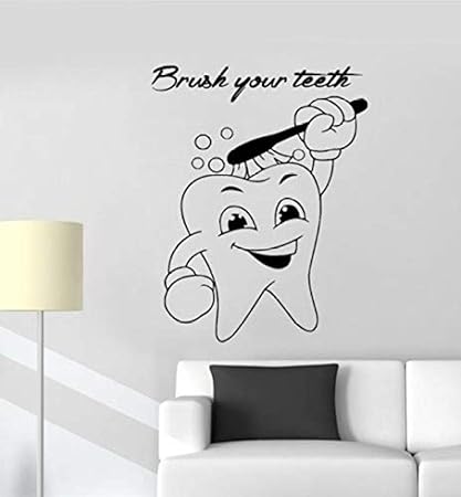 Nuevo diseño etiqueta de la pared cepillo dientes cotizaciones vinilo