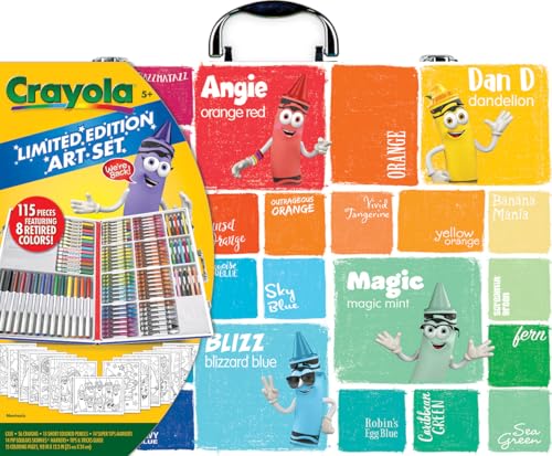 Crayola Limited Edition Coloring Set (115pcs), Kids Drawing Supplies Kit with Crayons, Markers & Colored Pencils, Birthday, Holiday for Kids, 5+