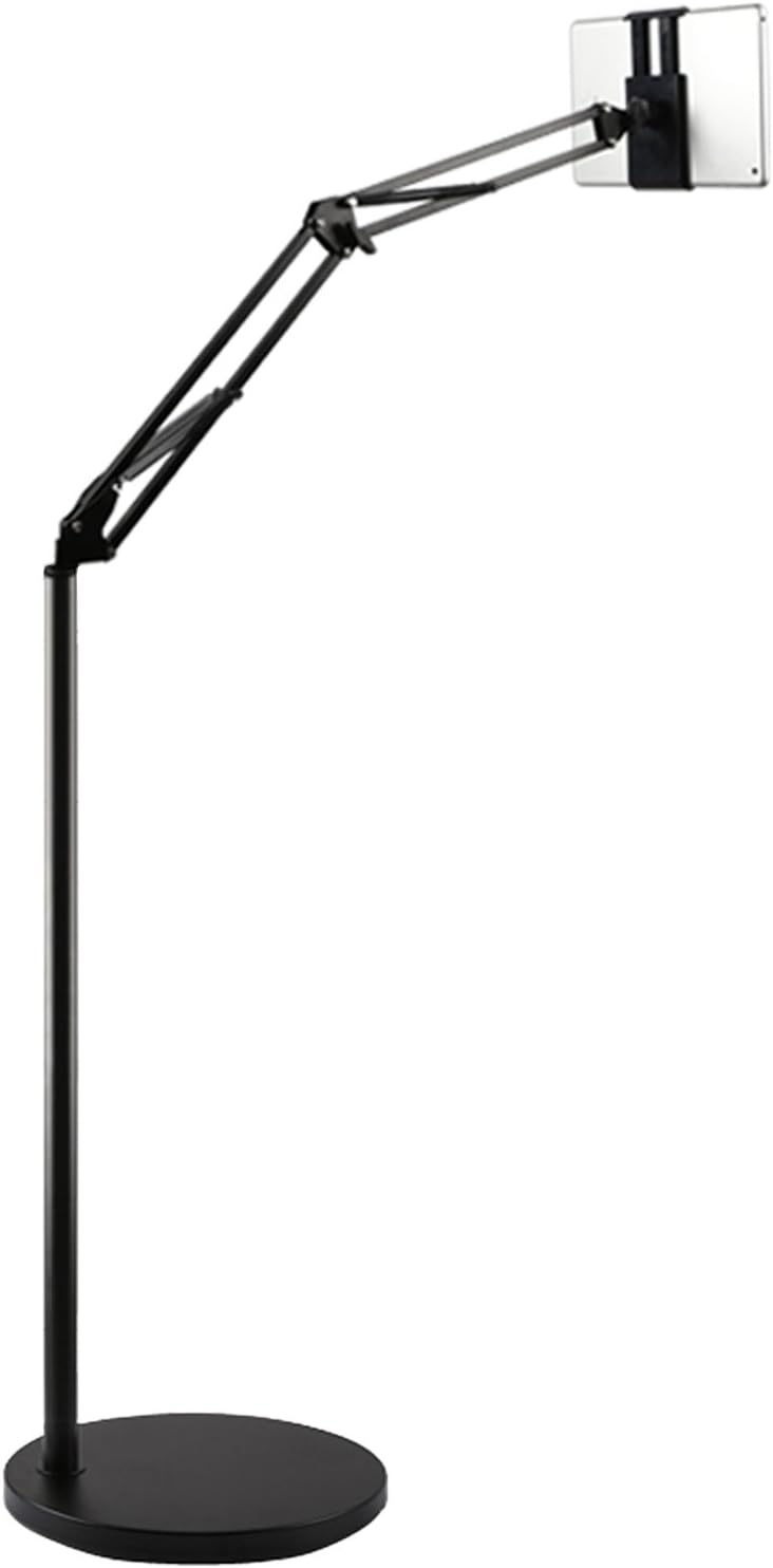 Rument Foldable Long Arm Heavy-Duty Floor Stand Floor Lamp DesignTwo In One For IPhone/Iphone Plus/Ipad/Ipad Air, Suit For 3.5"-10.6" Phone & Tablet, Maximum Height 69" (Black)