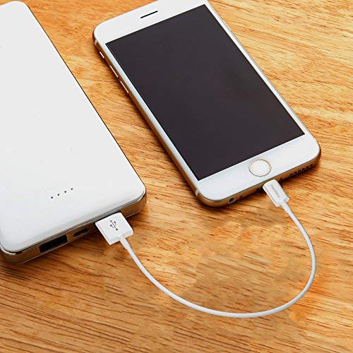 Short iphpne Charger,Feel2Nice 5 Pack 7-Inch iPhone Cord Data Sync USB Portable Fast Charger for iPhone X XS Max XR / 8/8 Plus / 7/7 Plus / 6/6 Plus / 5S / iPad/iPod, White