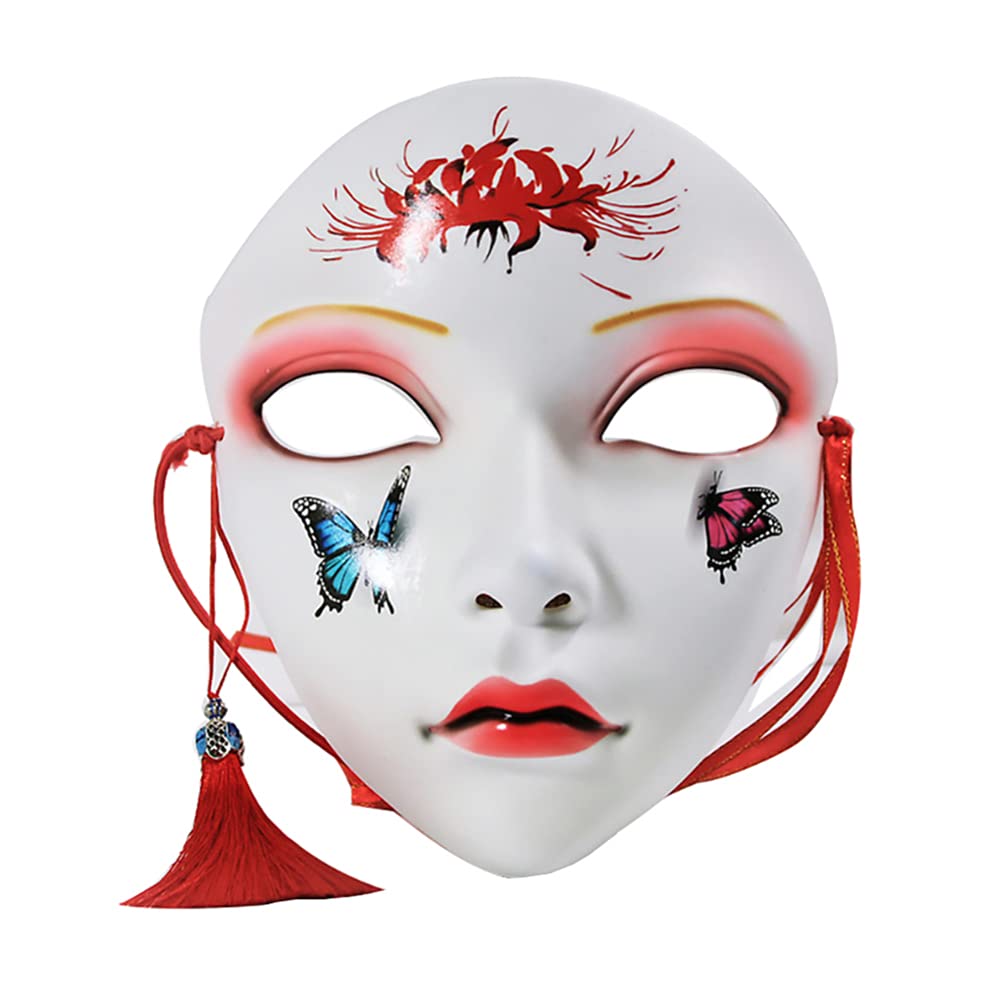 Amosfun Japanese Kabuki Kitsune Masks Cosplay Masks for Masquerade Chinese Style Cosplay Masks, 18.5X16.5CM (UVT03Y63E4IXXK2523E16SW1)