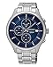 New Seiko SKS549 Chronograph Stainless Steel Blue Dial 100M Men's Watch