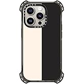 CASETiFY Bounce iPhone 15 Pro Case [6X Military Grade Drop Tested / 21.3ft Drop Protection/Compatible with Magsafe] - White/Black Colorblock - Clear Black