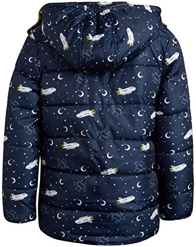 Wippette Boys' 2-Piece Heavyweight Snowsuit with Puffer Jacket and Snow Bib Pants, Size 4T, Navy/Brown Space