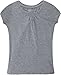 French Toast School Uniform Girls Short Sleeve Crew Neck T-Shirt with Front Gathers
