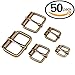 Swpeet 50 Pcs Bronze Assorted Multi-Purpose Metal Roller Buckles for Belts Hardware Bags Ring Hand DIY Accessories - 1/2 Inch, 5/8 Inch, 3/4 Inch, 1 Inch, 1-1/4 Inch