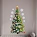 Brccee AC Merry Christmas Home Decor Vinyl Wall Sticker,Christmas Tree and Christmas Gifts Christmas Star Snowflakes Wall Decals