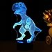 Night Lights for Kids Dinosaur 3D Night Light Lamp Wiscky 7 LED Colors Changing Touch Table Desk Lamps Decorative Lighting Pretty Cool Toys Gifts Birthday Holiday Xmas for Baby Nursery Toddler Friends