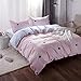 3 Pieces Pink Duvet Cover Set - Ultra Soft and Easy Care Design Bedding Duvet Cover King Size + 2 Pillow Shams- 800 TC Dandelion Girls Comforter Cover with Zipper Closure 4 Corner Ties