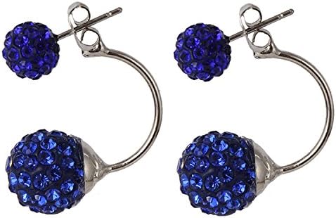 Earings Women Fashion Double Sided Ball Stud Earrings Women Wedding Jewelry Gift Royal Blue