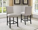 Biony Tan Fabric Counter Height Stools with