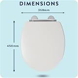 Croydex Lugano White Wooden Soft Close Toilet Seat Quick Release Antibacterial view 6