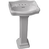 Barclay - 3-874WH Stanford 460 Vitreous China Pedestal Lavatory Sink with 4-Inch Centerset, White