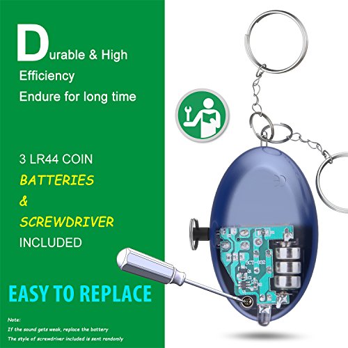 image for BELK 2 Pack Personal Alarm 140DB EDC Keychain Security Alarm with LED 