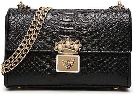 1 x Ladies’ Handbag - PU Crossbody Bag / Small Size Clutches / Shoulder Bag with a Metal Strap - Black