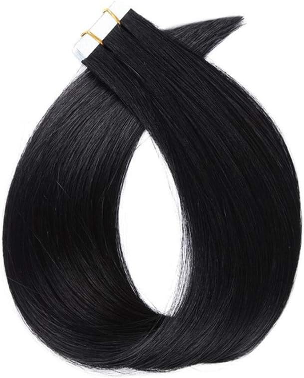 Reysaina 14inch Skin Weft Tape in Remy Human Hair Extensions Jet Black Tape in Hair Extensions Human Hair Straight Glue…