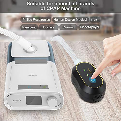 CPAP Cleaner and Sanitizer - Wiscky 2 Portable Rechargeable Ozone CPAP Cleaning Machine Bundle Includes Sanitizing Bag, T Adapter, Compatible Heated Hose Adapter