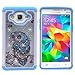 Galaxy On5 Case, Nuomaofly Studded Rhinestone Crystal Bling Hybrid Armor Defender Dual Layer Cover Silicone Rubber Skin Hard Case for Samsung Galaxy On5 / G550 (Owl)