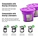 4 K-Cup Reusable Coffee Filters for Keurig 1.0 and 2.0 Brewers, K200, K250, K300, K350, K400, K425, K450, K460, K475, K500, K525C, K550 and K560, Refillable Coffee Pods Black and Purple