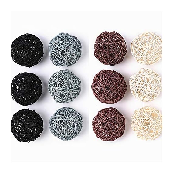 Byher 24Pack Wicker Rattan Balls Decorative Balls for Bowls, Vase