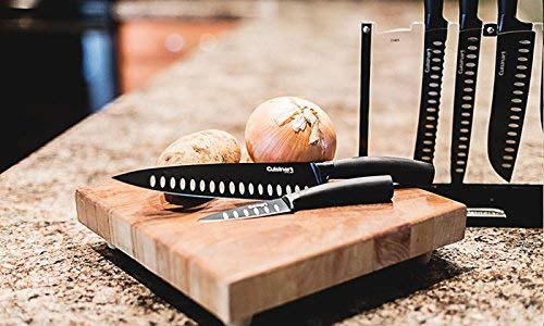Cuisinart C77NS-7P Classic Nonstick Edge Collection 7-Piece Cutlery Knife Set with Acrylic Stand, Black