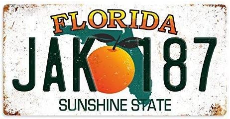 WSMBDXHJ American Number Plates Florida Sign,Aluminum,Warning Signs Funny,Home Decor Tin Sign,Caution Sign,8x12