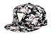 Yonala Fashion Floral Snapback Hip Hop Hat Flat Peaked Baseball Cap for Four Seasons,Black,One Size