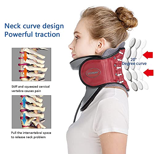 LEAMAI Newest Cervical Neck Traction Device Adjustable Inflatable