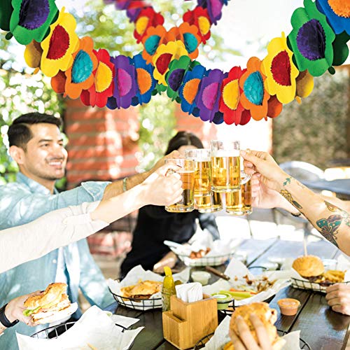 FUTUREPLUSX Paper Garland Decorations, Mexican Banner Hibiscus Garland Flower Banner Tropical Paper Flowers Luau Party Decorations