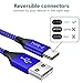 USB Type C Cable,JSAUX(2-Pack 6.6ft) USB-C to USB A Fast Charger Nylon Braided USB C Cord Compatible Samsung Galaxy S10 S9 S8 Plus Note 9 8(Blue)