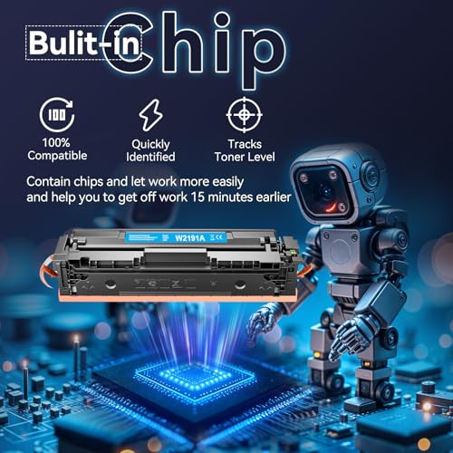 219A (Mit Chip) Kompatible für 219X 219A Toner Set für HP Color LaserJet Pro MFP 3302FDWG 3302FDW 3302SDW 3302SDWG 3302SDWG 3302FDN 3302FDNG 3202DN 3202DW für W2190A W2191A W2192A W2193A,4er-Pack