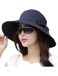 Womens Sun UV Protection Hats Cap Wide Brim Summer Garden Shade Hat Crushable Navy Small Siggi