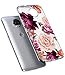 BAISRKE Moto G5s Plus Case, Moto G5S+ Case with Flower Slim Shockproof Clear Floral Pattern Soft Flexible TPU Back Cove for Moto G5s Plus & G5S+ (2017)[Purple Pink]