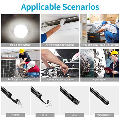 Wireless Endoscope - KinCam 2600mAh IP67 Waterproof WiFi Borescope Inspection Camera 2.0 MP Semi-Rigid Snake Camera for Android and iPhone, iOS Smartphones (5m/16.4ft Cable) - Thumbnail 5