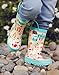 OAKI Kids Rubber Rain Boots with Easy-On Handles, Forest Animals, 8T US Toddler