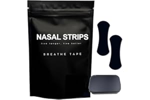 Nasal Strips for Better Breathing, Anti-Snoring Breathe Tape with Storage Case, Black
