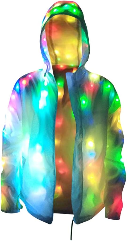 Mens Womens LED Colorful Glowing Jacket Led Colorful Luminous Clothing