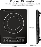 Panana Electric Induction Hob Portable Digital Touch Single Cooker Black view 3