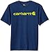Carhartt mens Loose Fit Heavyweight Short-sleeve Logo Graphic T-shirt fashion t shirts, Dark Cobalt Blue Heather, X-Large US