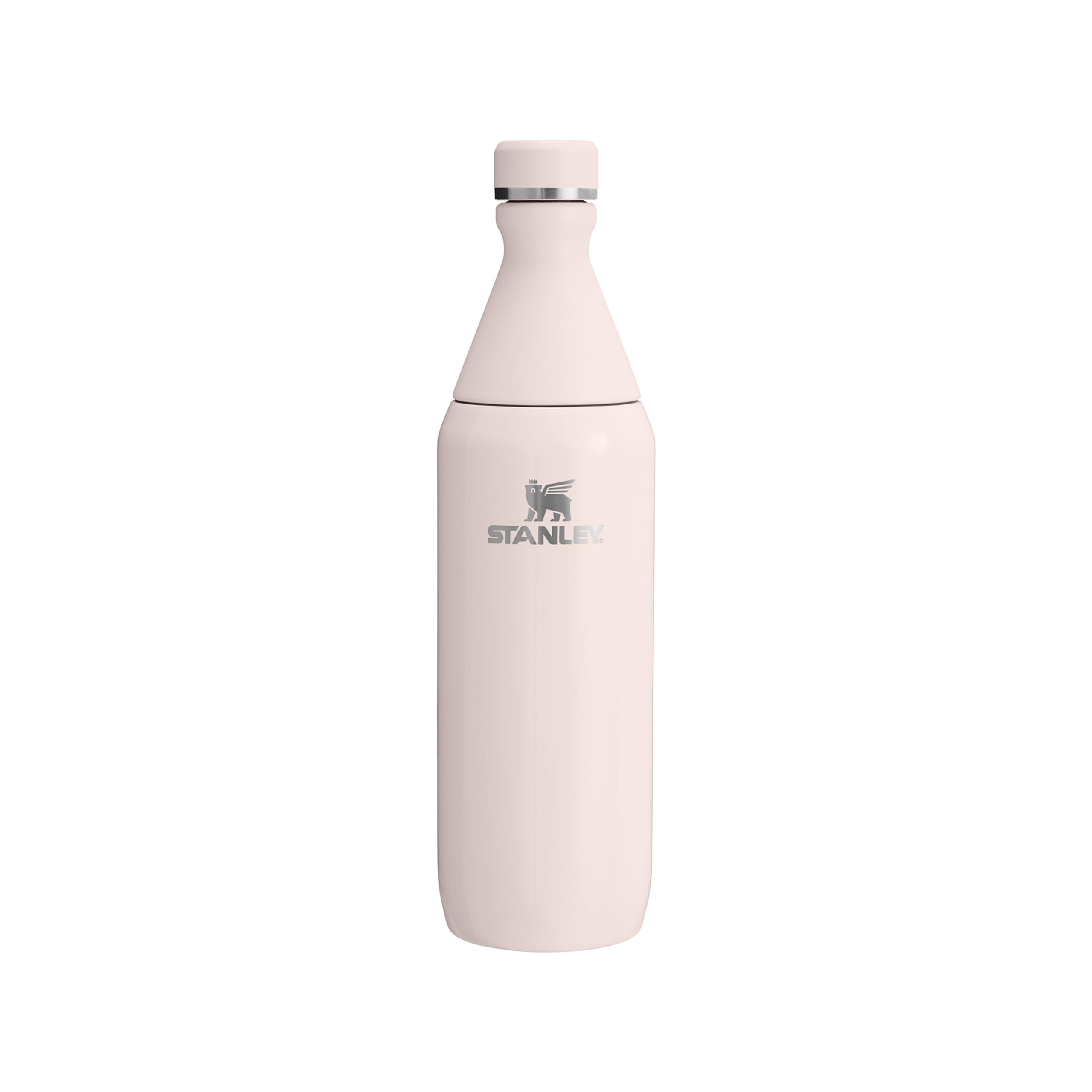 Stanley 1913 The All Day Slim Sports Water Bottle 0.6L - Cold for 6 Hours - Iced for 11 Hours - BPA-Free Recycled Stainless Steel Coffee Flask - Leakproof - Dishwasher Safe - Rose Quartz