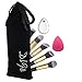 DLFE Makeup Brushes Premium Makeup Brush Set, 11 Pieces Synthetic Kabuki Cosmetics Eyeshadow Face Foundational Brushes with 2 Piece Beauty Sponge (11+2Pcs,Black/Golden)