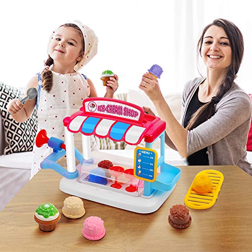 image for Gizmovine Ice Cream Cart Play Set, (31 pcs) Pretend Food Play Set for 
