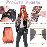 Heartsking 8pc Rockstar Costume Glam 80s 90s Men Outfit Wigs Gloves Set view 3
