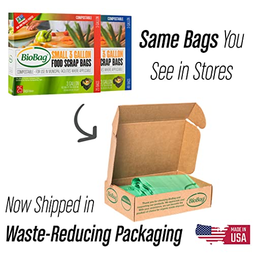 BioBag (USA), The Original Compostable Bag, 3 Gallon, 100 Total Count