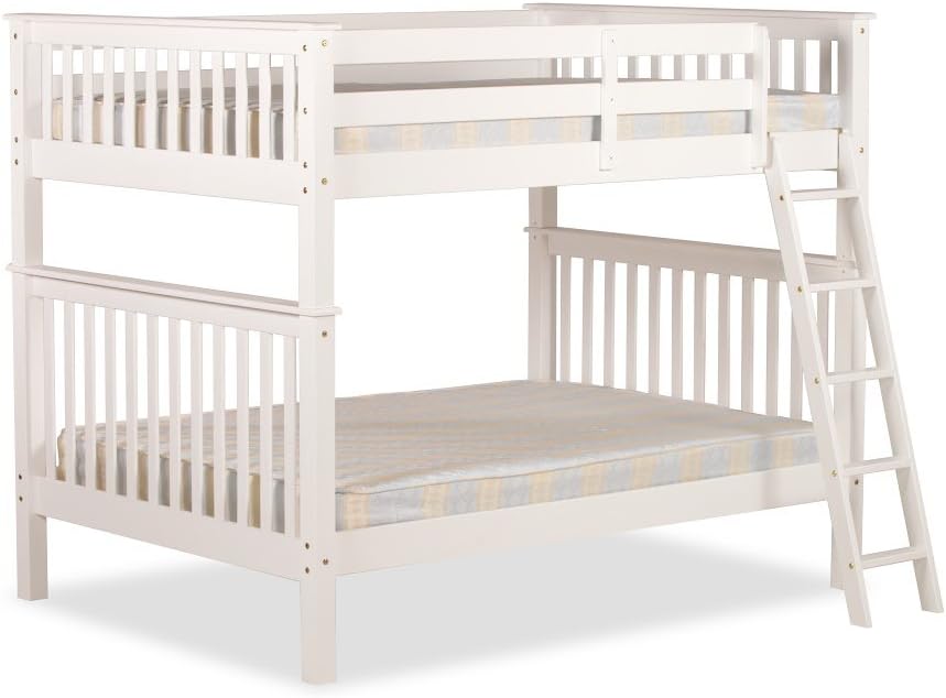 4'0 OVER 4'0 MALVERN BUNK BED IN WHITE WITH 2 FLEX 1000 MATTRESSES