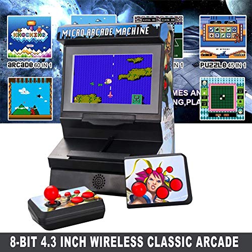 SHZONS Mini Arcade Game Machine,300 Classic Handheld Games New FC Portable Machine for Kids with 4.3" Eye-Protected LCD Screen,8 bit