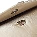 Fashion Road Womens Pleated Crystal Evening Clutch Handbags Wedding Party Clutch Purse Apricot